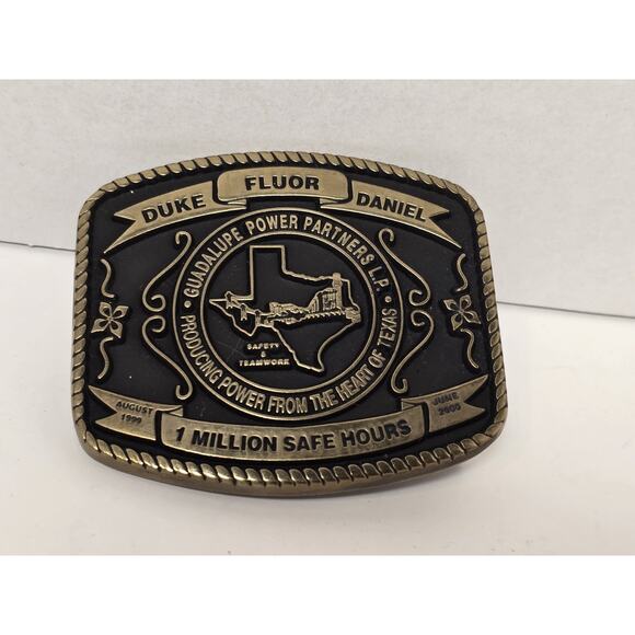 Duke Flour Daniel Construction Belt Buckle Guadalupe Power Vtg Anacortes - Picture 1 of 3